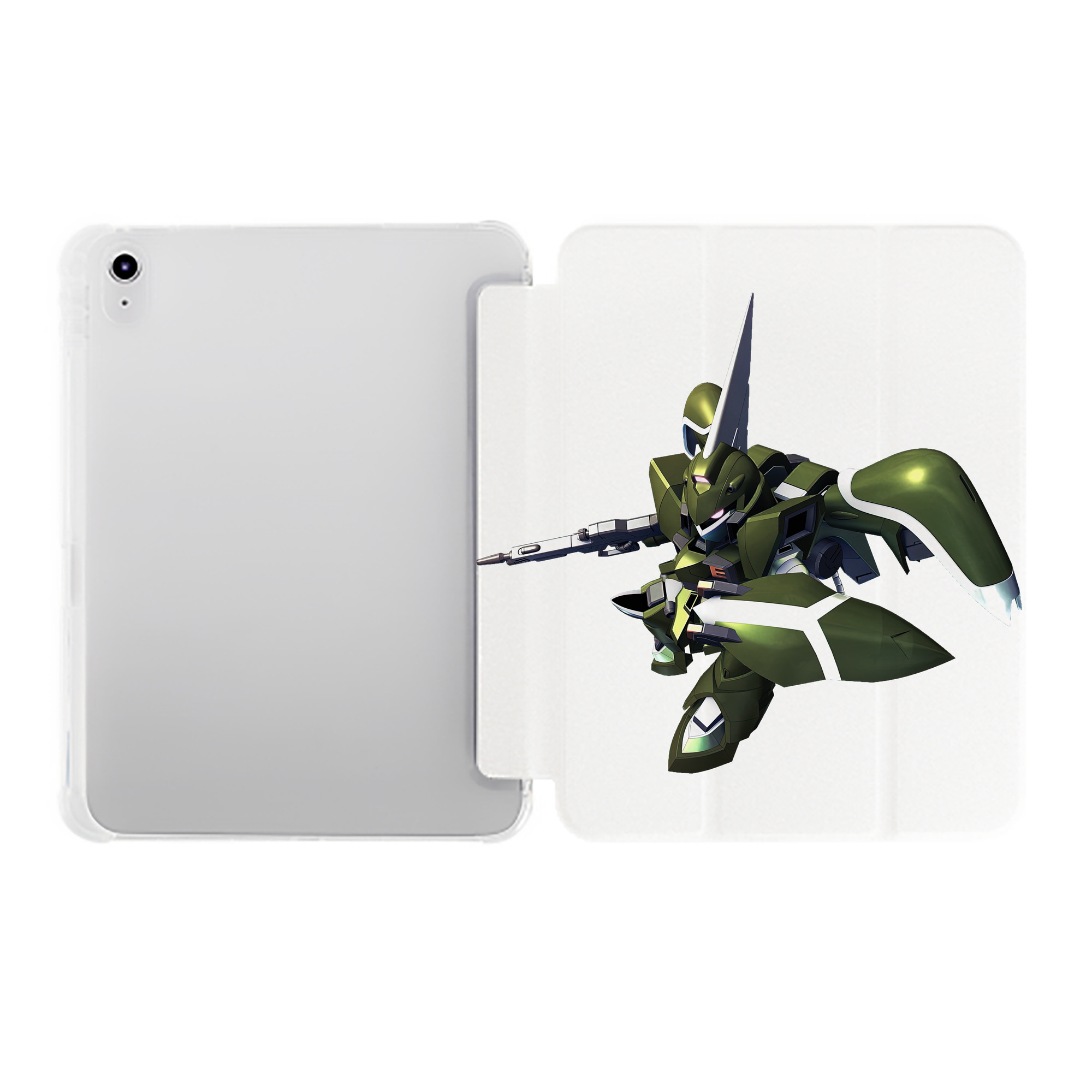（画像用） 機動戦士ガンダム Mobile Suit Gundam IPad ケース ペン収納付き 三つ折りスタンド PUレザー×シリコン 対応機種9.5/10.5/10.9インチ